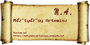 Mátyásy Artemisz névjegykártya
